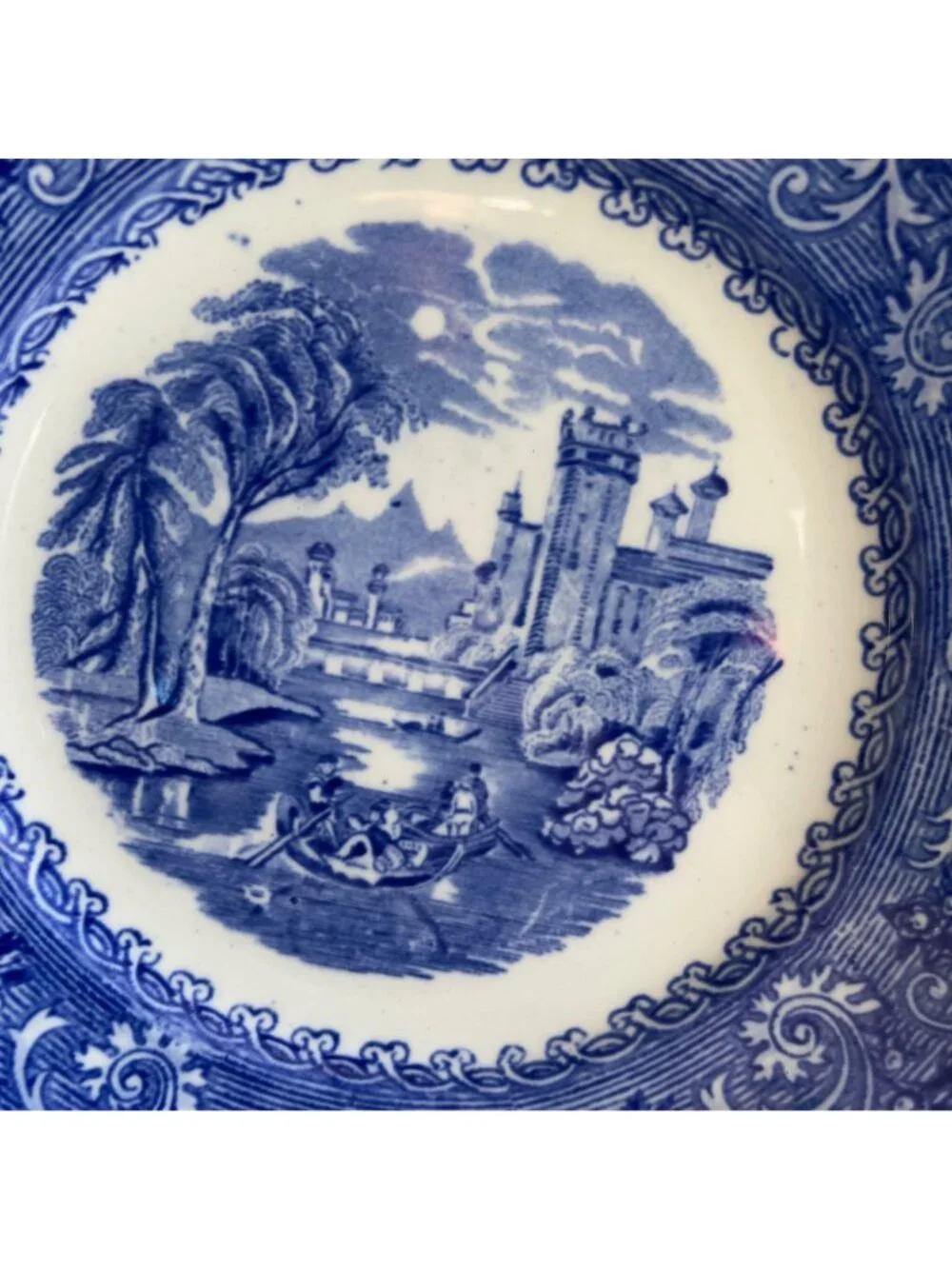 Antique Bourne & Leighton Decorative Plate Blue Rhine Made in England